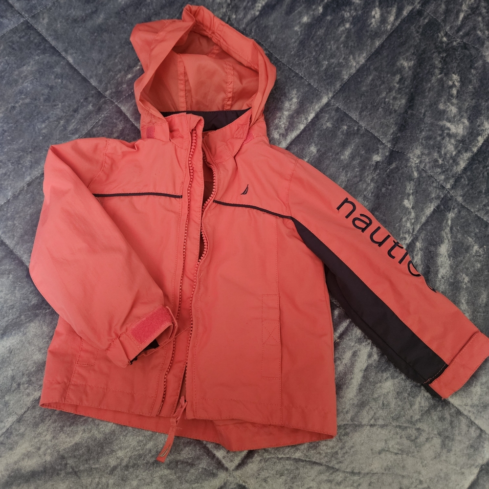 Nautica Toddler Pink Raincoat with Hood Size 18 Months